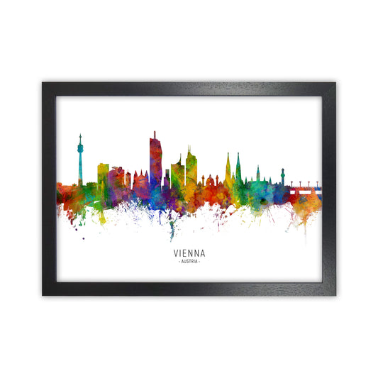 Vienna Austria Skyline Art Print by Michael Tompsett Black Grain