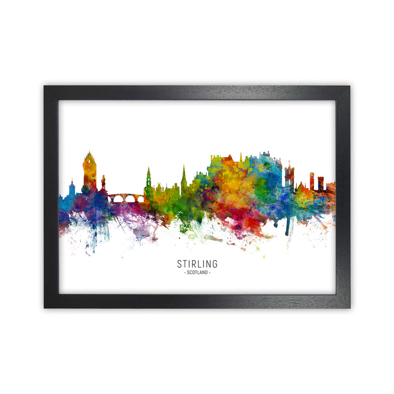 Stirling Scotland Skyline Art Print by Michael Tompsett Black Grain