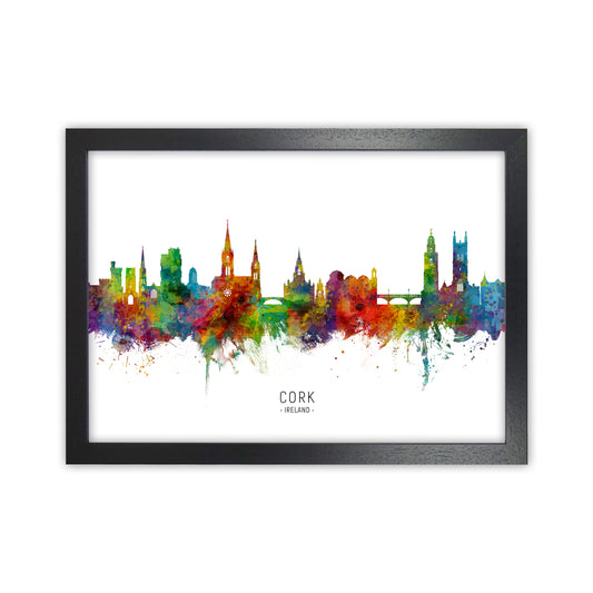 Cork Ireland Skyline Art Print by Michael Tompsett Black Grain