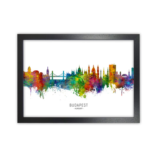 Budapest Hungary Skyline Art Print by Michael Tompsett Black Grain