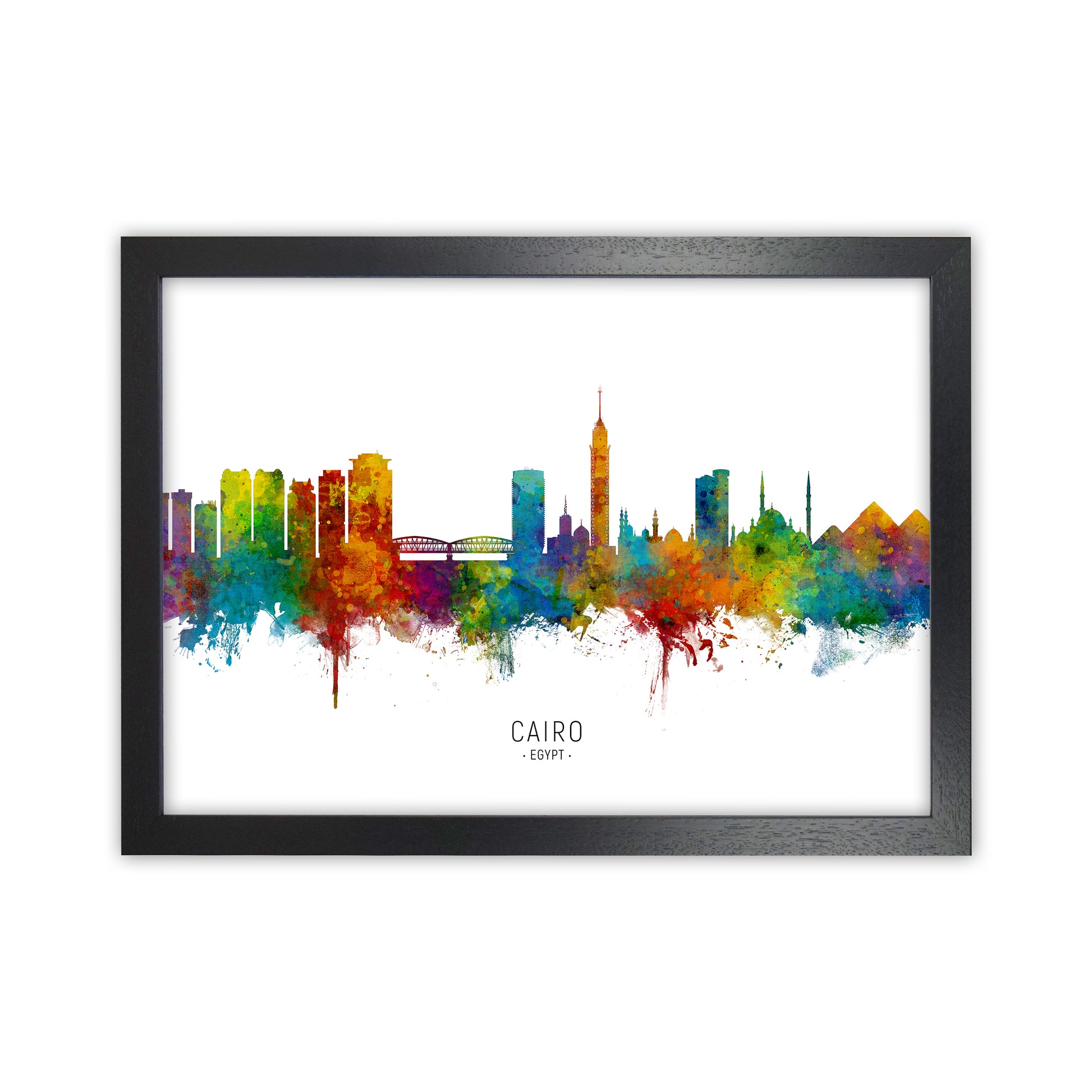 Cairo Egypt Skyline Art Print by Michael Tompsett Black Grain