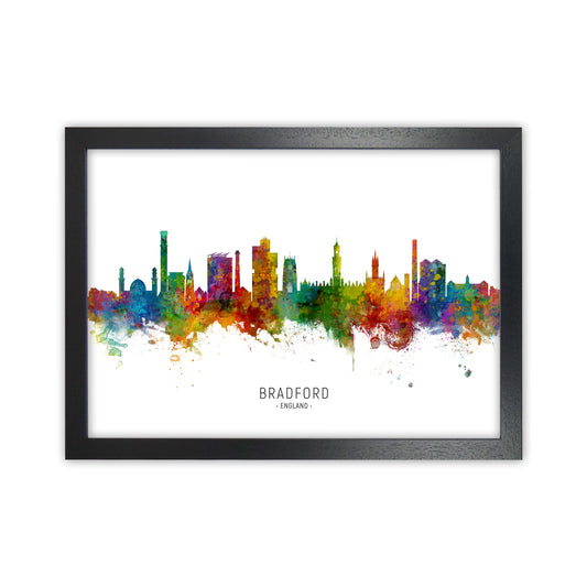 Bradford England Skyline Art Print by Michael Tompsett Black Grain
