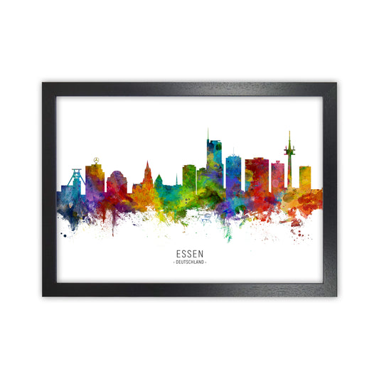 Essen Deutschland Skyline Art Print by Michael Tompsett Black Grain