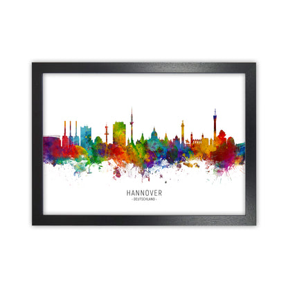 Hannover Deutschland Skyline Art Print by Michael Tompsett Black Grain