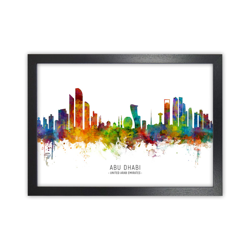 Abu Dhabi United Arab Emirates Skyline  by Michael Tompsett Black Grain