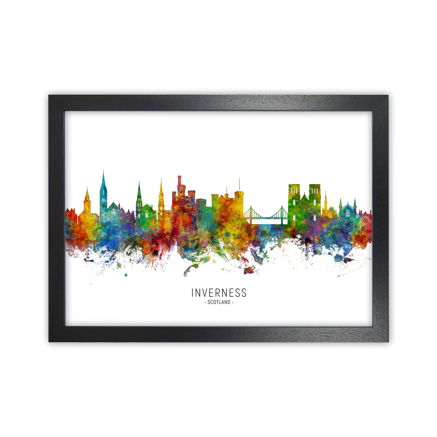 Inverness Scotland Skyline Art Print by Michael Tompsett Black Grain