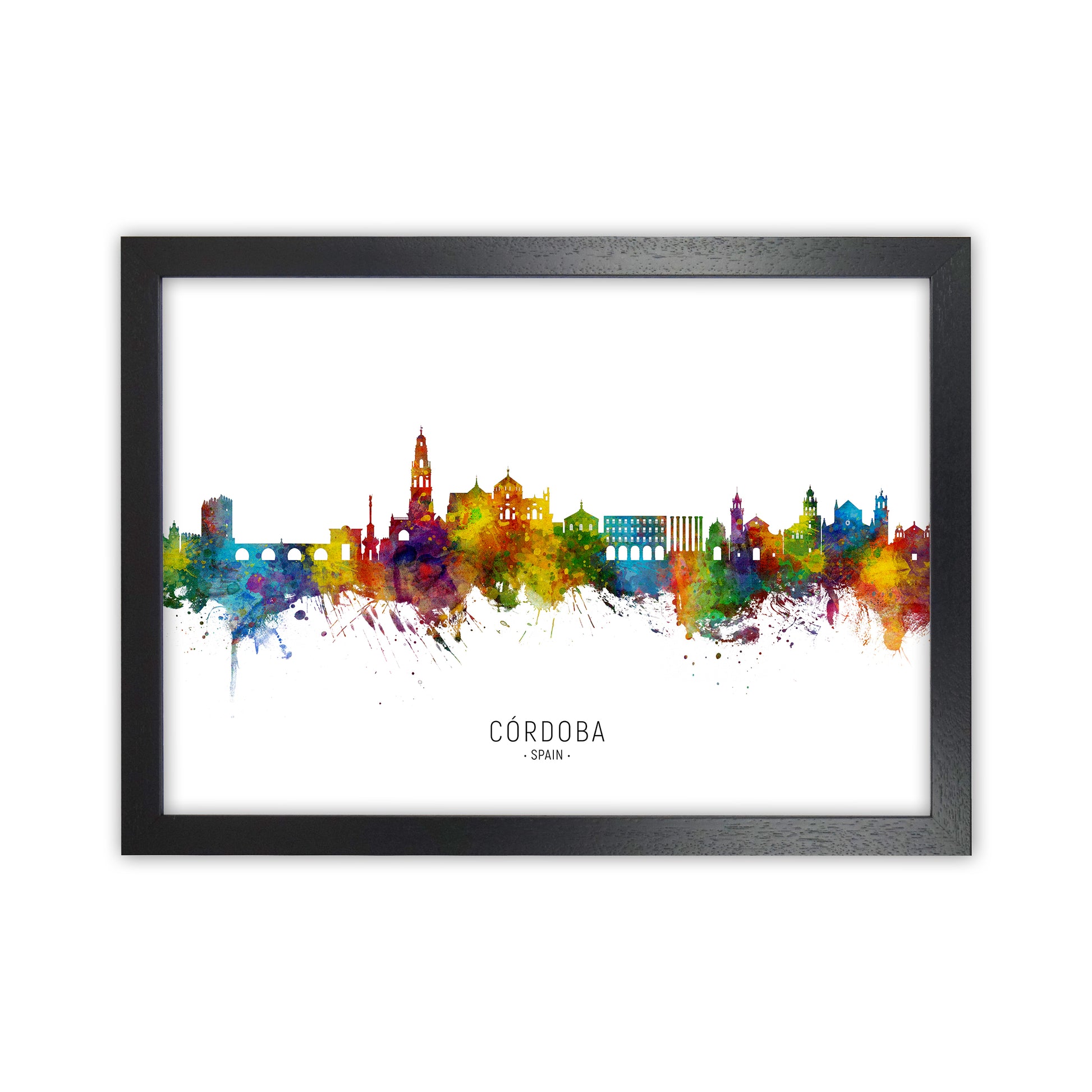 Cordoba Spain Skyline Art Print by Michael Tompsett Black Grain