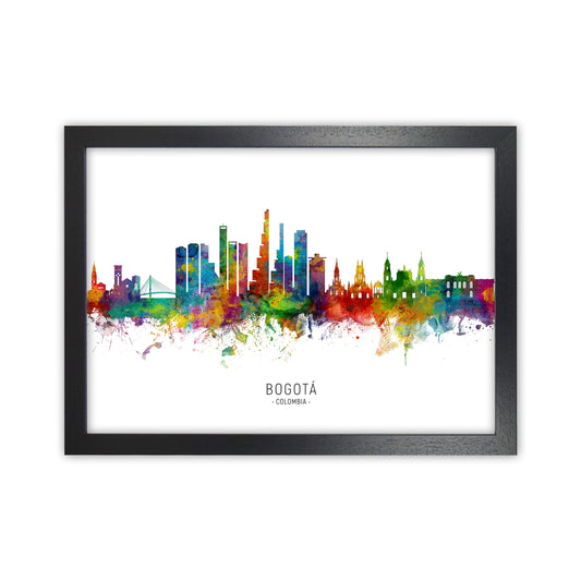 Bogota Colombia Skyline Art Print by Michael Tompsett Black Grain