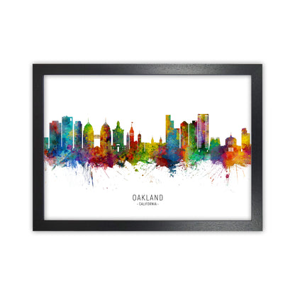 Oakland California Skyline Art Print by Michael Tompsett Black Grain