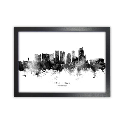 Cape Town South Africa Skyline Black White City Name  by Michael Tompsett Black Grain