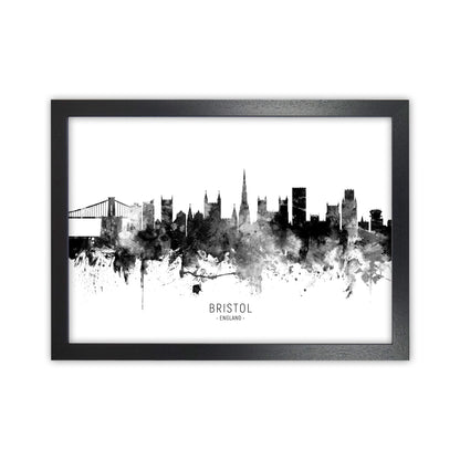 Bristol England Skyline Black White City Name  by Michael Tompsett Black Grain