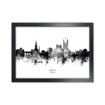 Bath England Skyline Black White City Name  by Michael Tompsett Black Grain