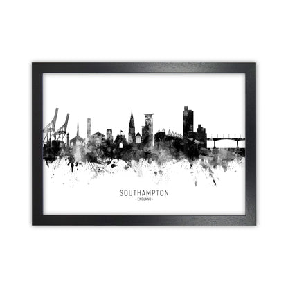Southampton England Skyline Black White City Name  by Michael Tompsett Black Grain