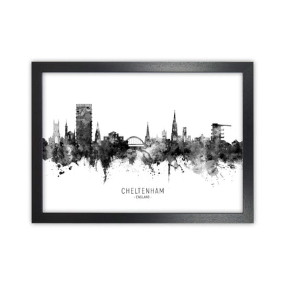 Cheltenham England Skyline Black White City Name  by Michael Tompsett Black Grain