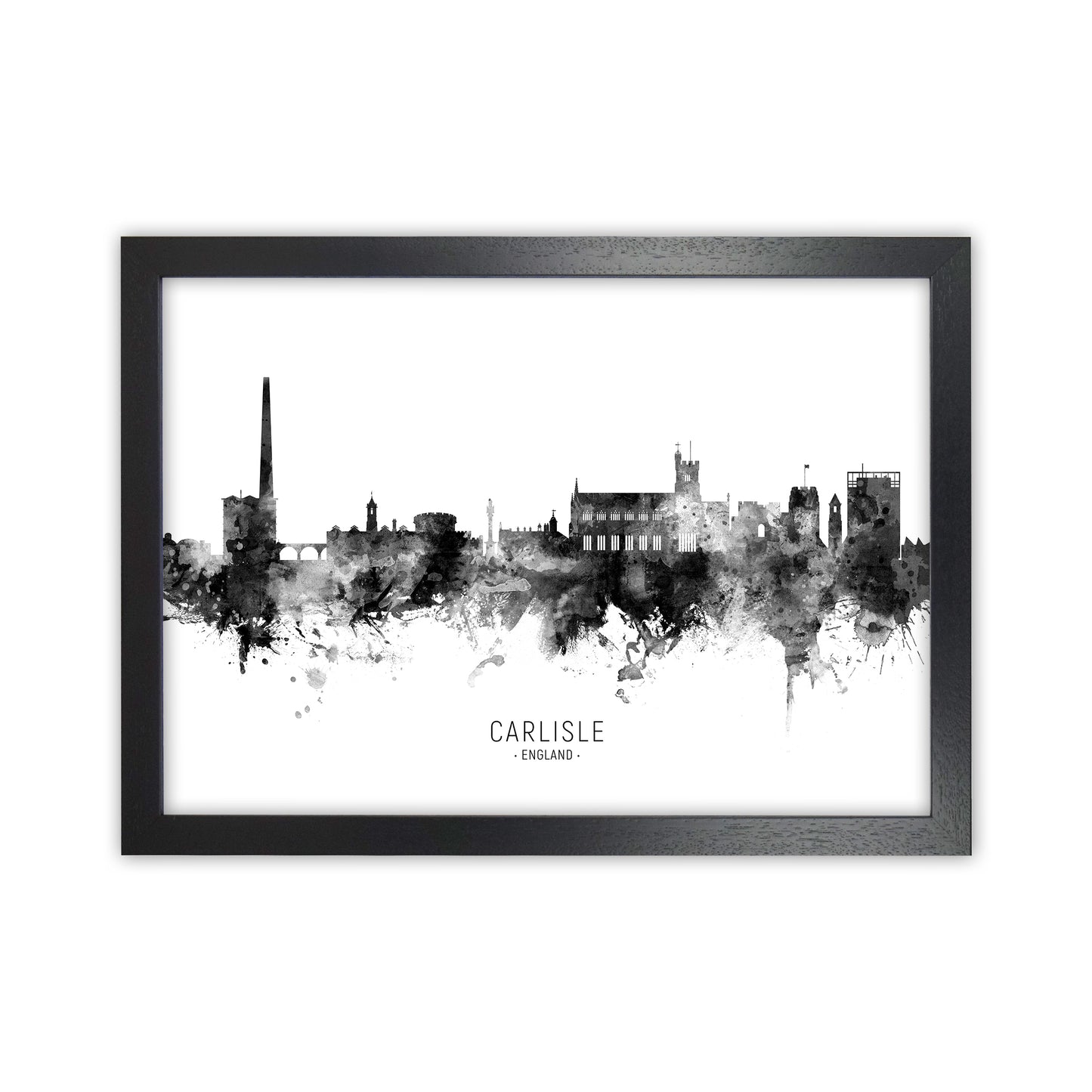 Carlisle England Skyline Black White City Name  by Michael Tompsett Black Grain