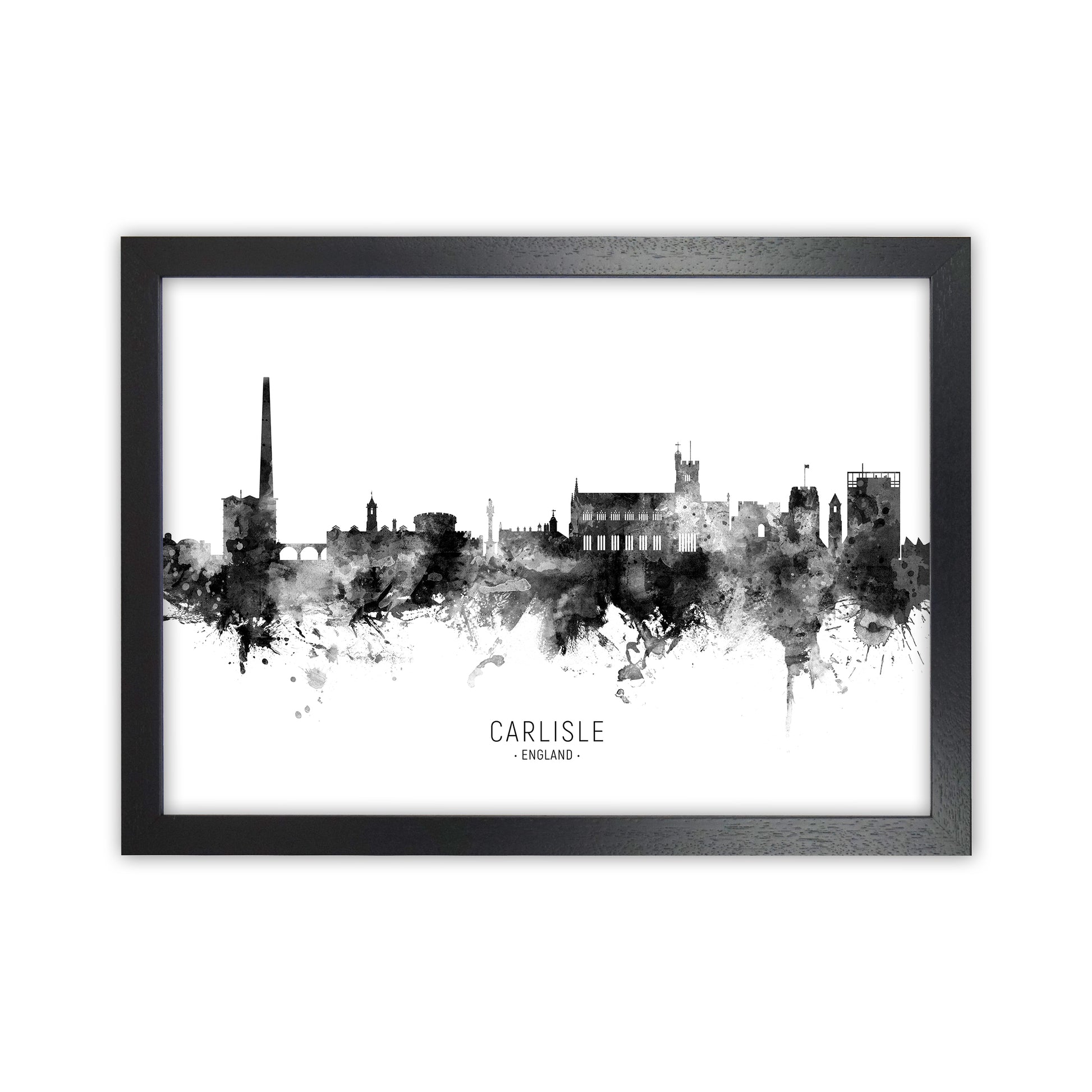 Carlisle England Skyline Black White City Name  by Michael Tompsett Black Grain