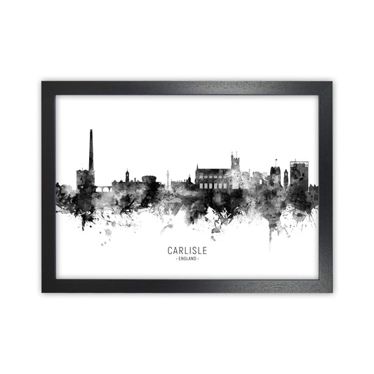 Carlisle England Skyline Black White City Name  by Michael Tompsett Black Grain