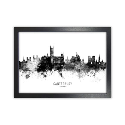 Canterbury England Skyline Black White City Name  by Michael Tompsett Black Grain