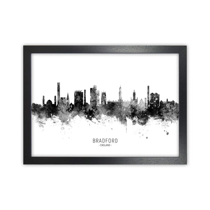Bradford England Skyline Black White City Name  by Michael Tompsett Black Grain