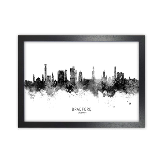 Bradford England Skyline Black White City Name  by Michael Tompsett Black Grain