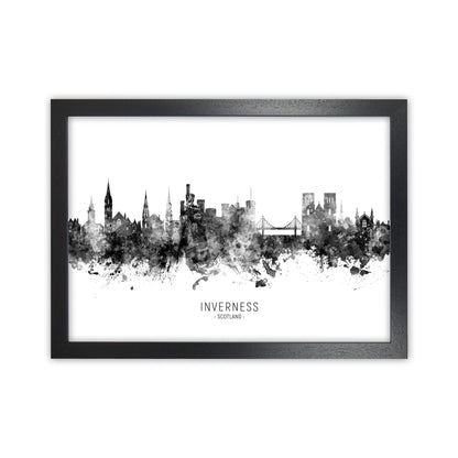 Inverness Scotland Skyline Black White City Name  by Michael Tompsett Black Grain