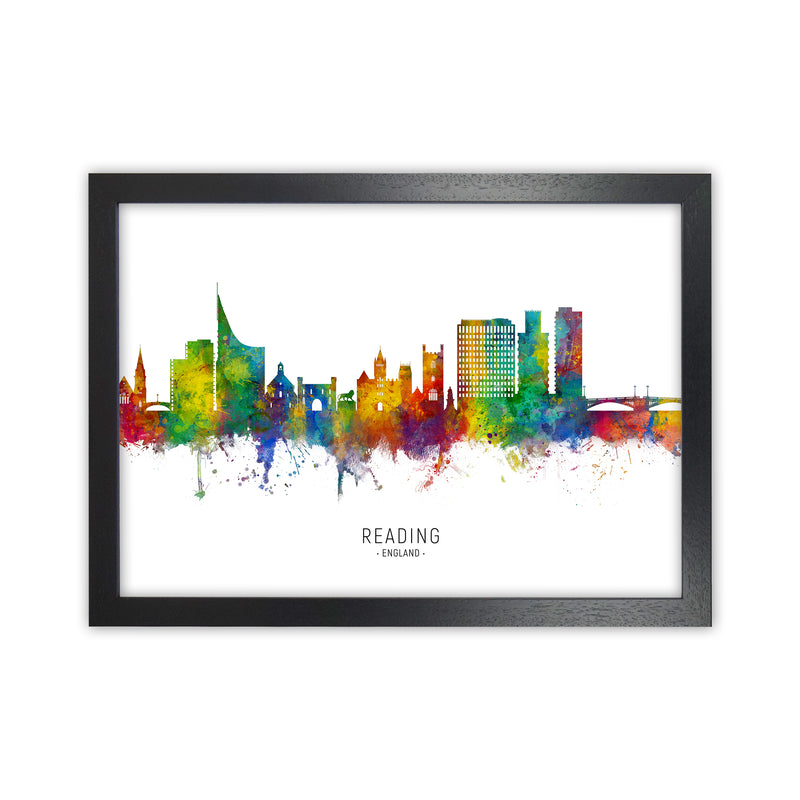 Reading England Skyline Art Print by Michael Tompsett Black Grain