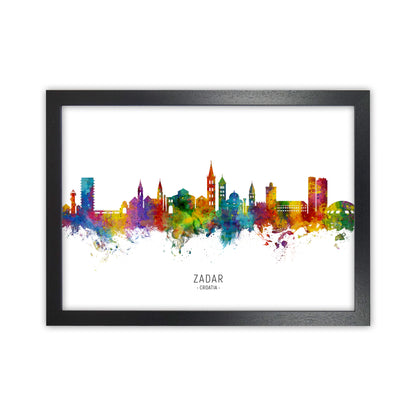 Zadar Croatia Skyline Art Print by Michael Tompsett Black Grain