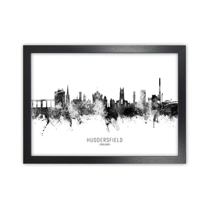 Huddersfield England Skyline Black White City Name  by Michael Tompsett Black Grain