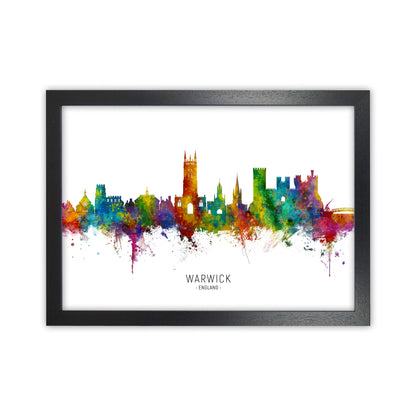 Warwick England Skyline Art Print by Michael Tompsett Black Grain