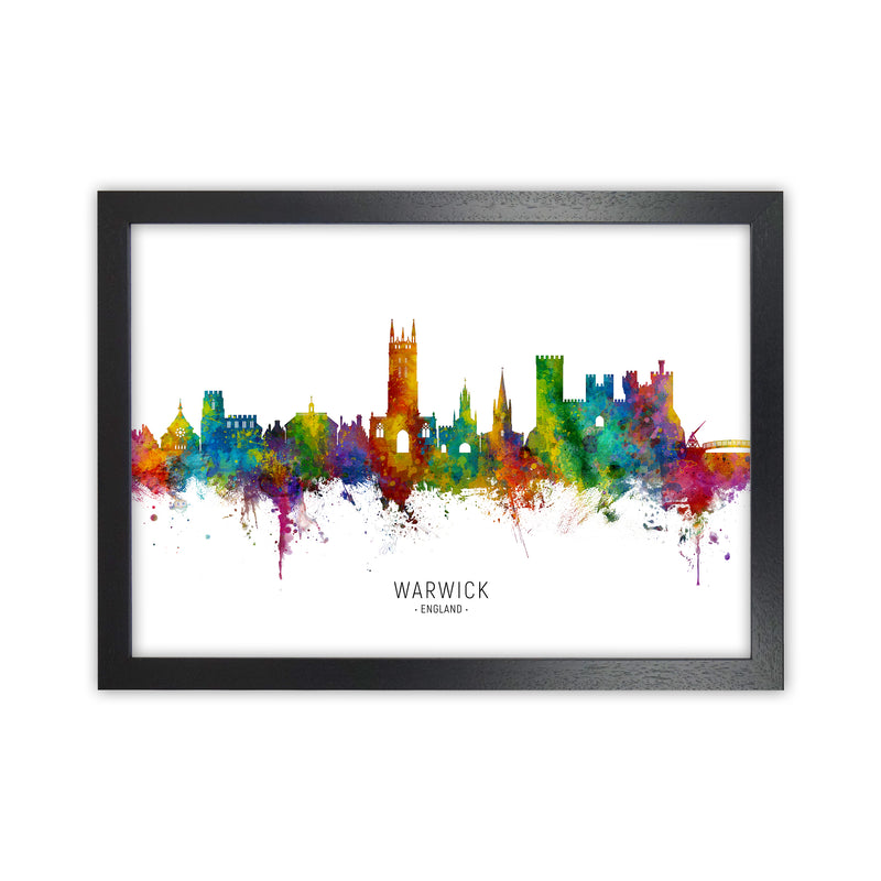 Warwick England Skyline Art Print by Michael Tompsett Black Grain