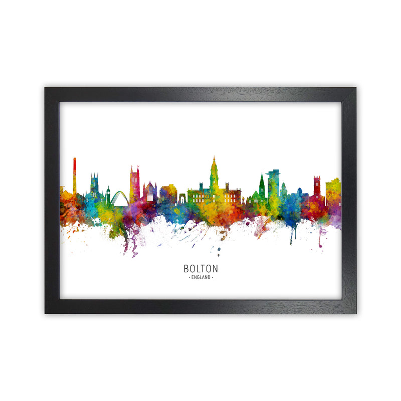 Bolton England Skyline Art Print by Michael Tompsett Black Grain