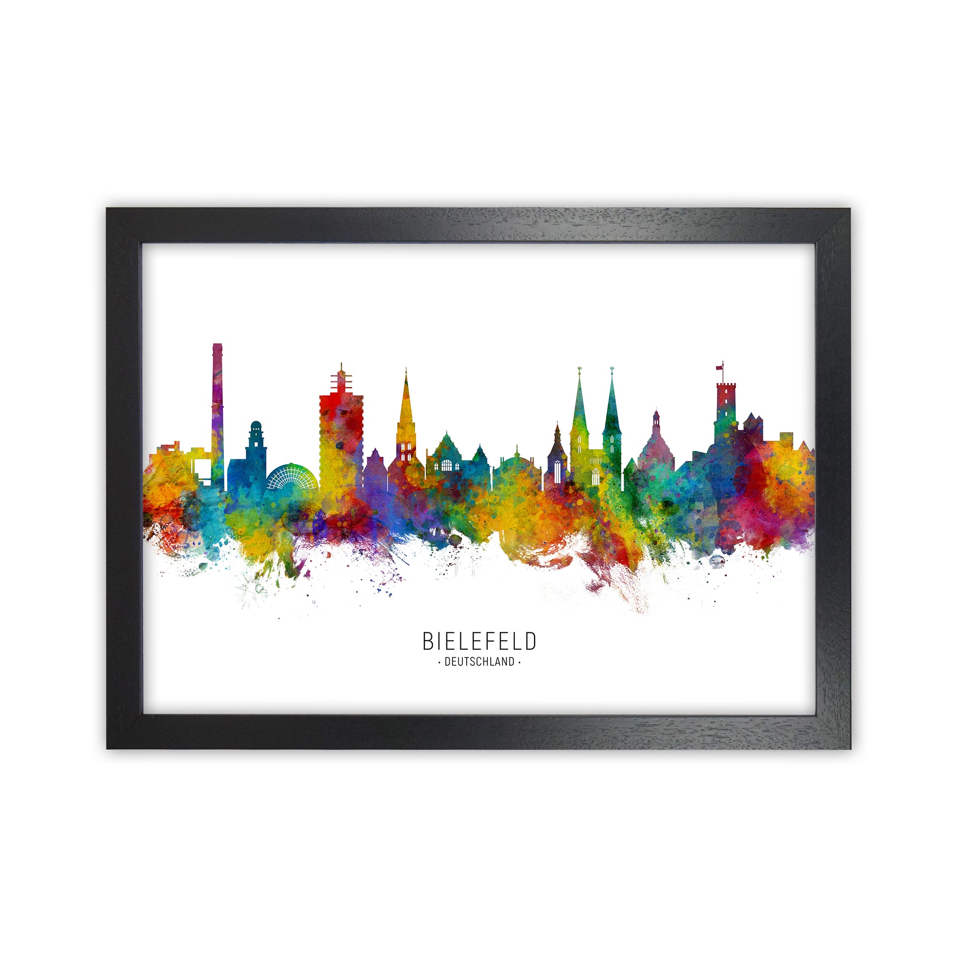 Bielefeld Deutschland Skyline Art Print by Michael Tompsett Black Grain