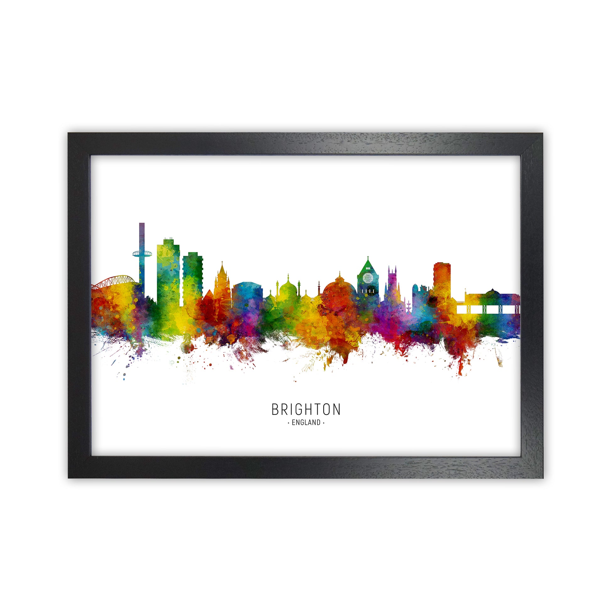 Brighton England Skyline Art Print by Michael Tompsett Black Grain