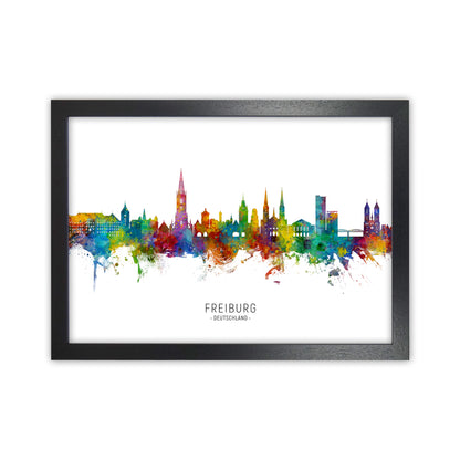 Freiburg Deutschland Skyline Art Print by Michael Tompsett Black Grain