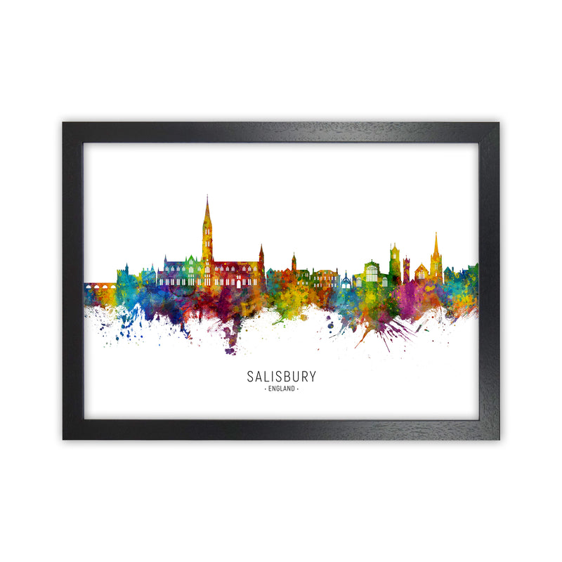 Salisbury England Skyline Art Print by Michael Tompsett Black Grain