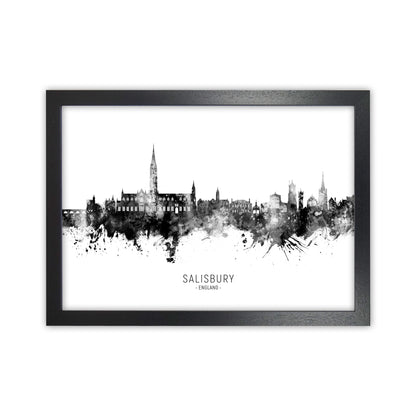 Salisbury England Skyline Black White City Name  by Michael Tompsett Black Grain