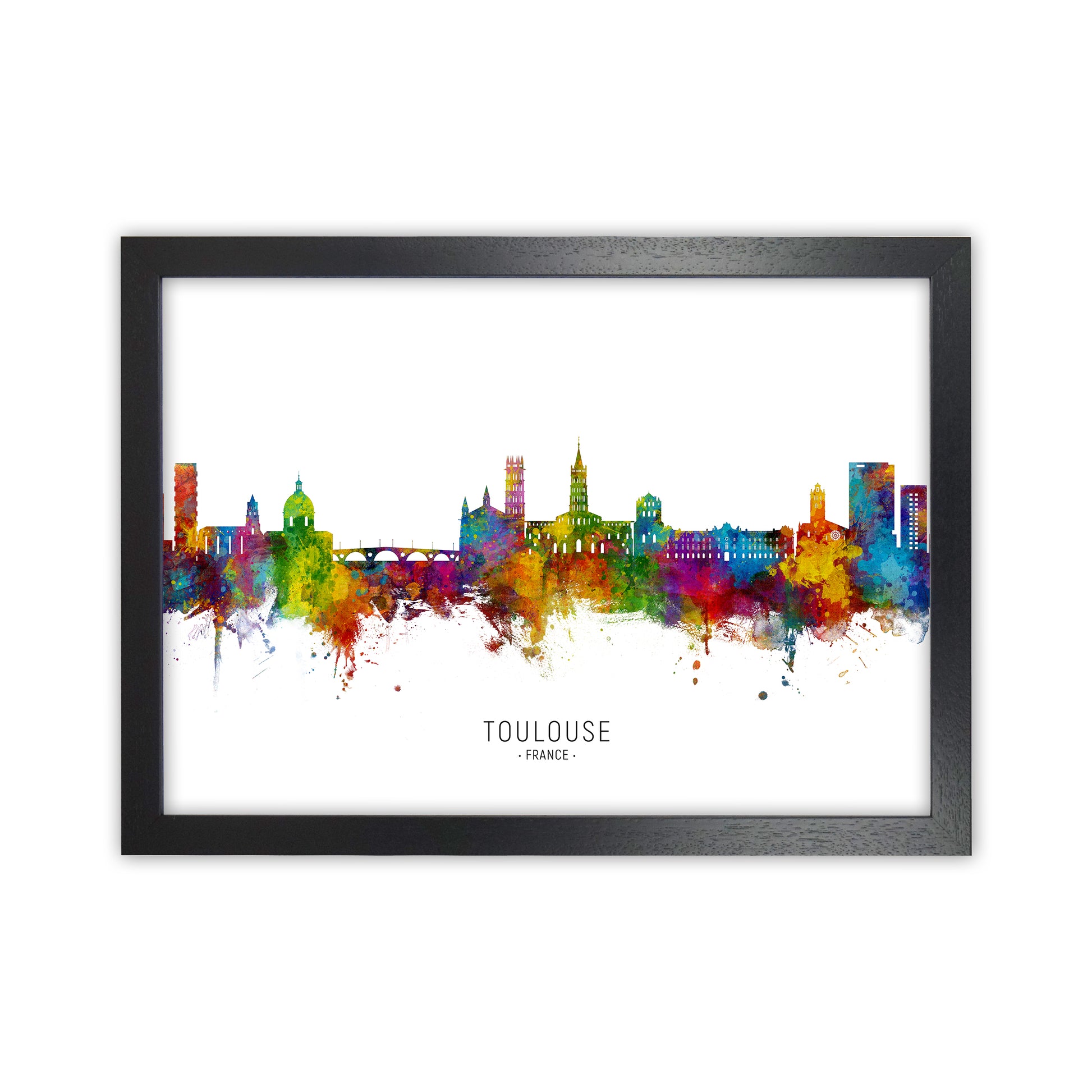 Toulouse France Skyline Art Print by Michael Tompsett Black Grain