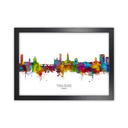 Toulouse France Skyline Art Print by Michael Tompsett Black Grain