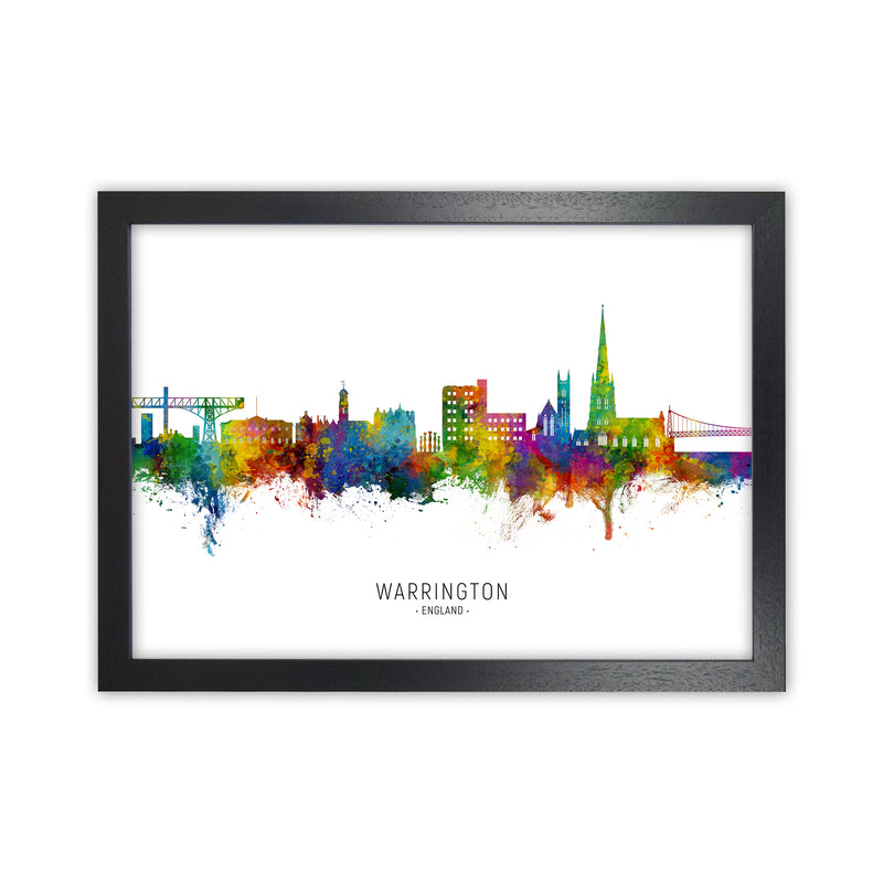 Warrington England Skyline Art Print by Michael Tompsett Black Grain