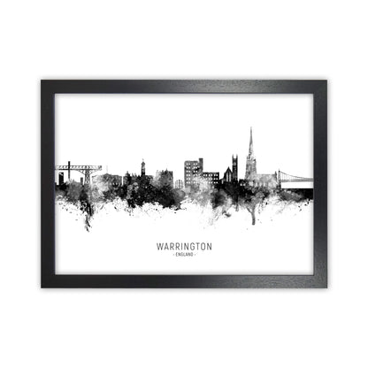 Warrington England Skyline Black White City Name  by Michael Tompsett Black Grain