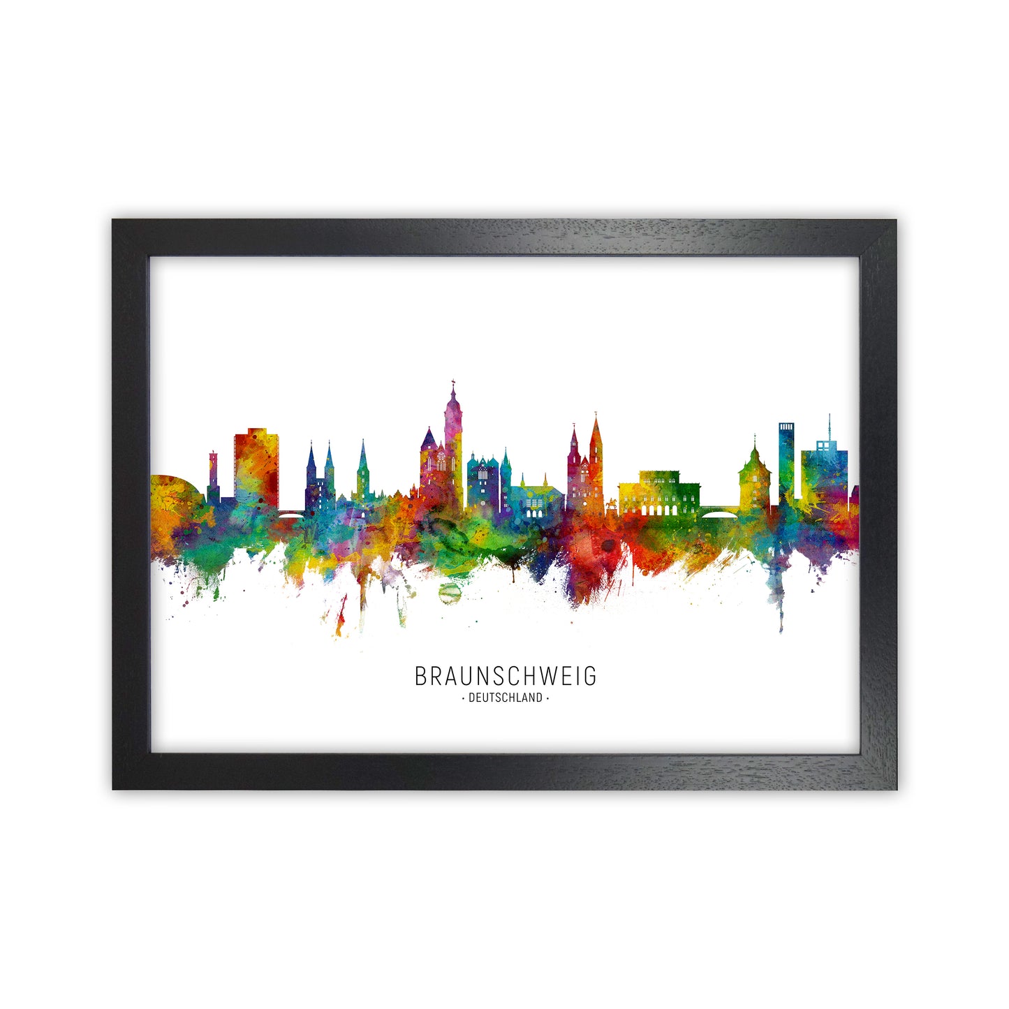 Braunschweig Deutschland Skyline Print by Michael Tompsett Black Grain