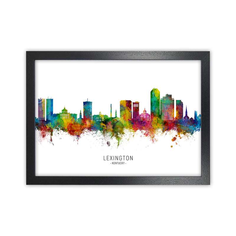 Lexington Kentucky Skyline Art Print by Michael Tompsett Black Grain
