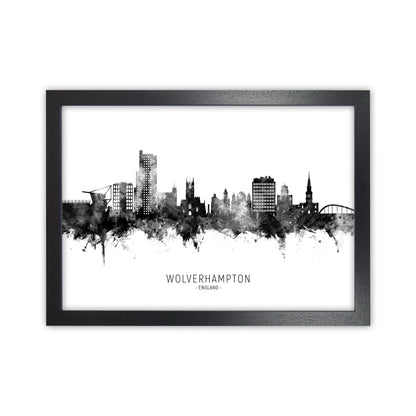 Wolverhampton England Skyline Black White City Name  by Michael Tompsett Black Grain