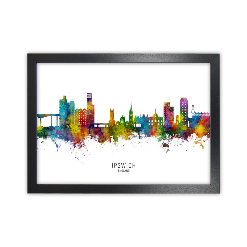 Ipswich England Skyline Art Print by Michael Tompsett Black Grain