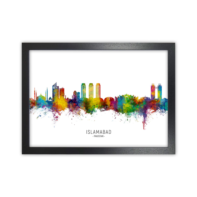 Islamabad Pakistan Skyline Art Print by Michael Tompsett Black Grain