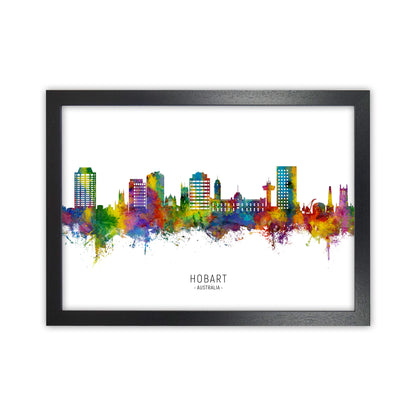 Hobart Australia Skyline Art Print by Michael Tompsett Black Grain