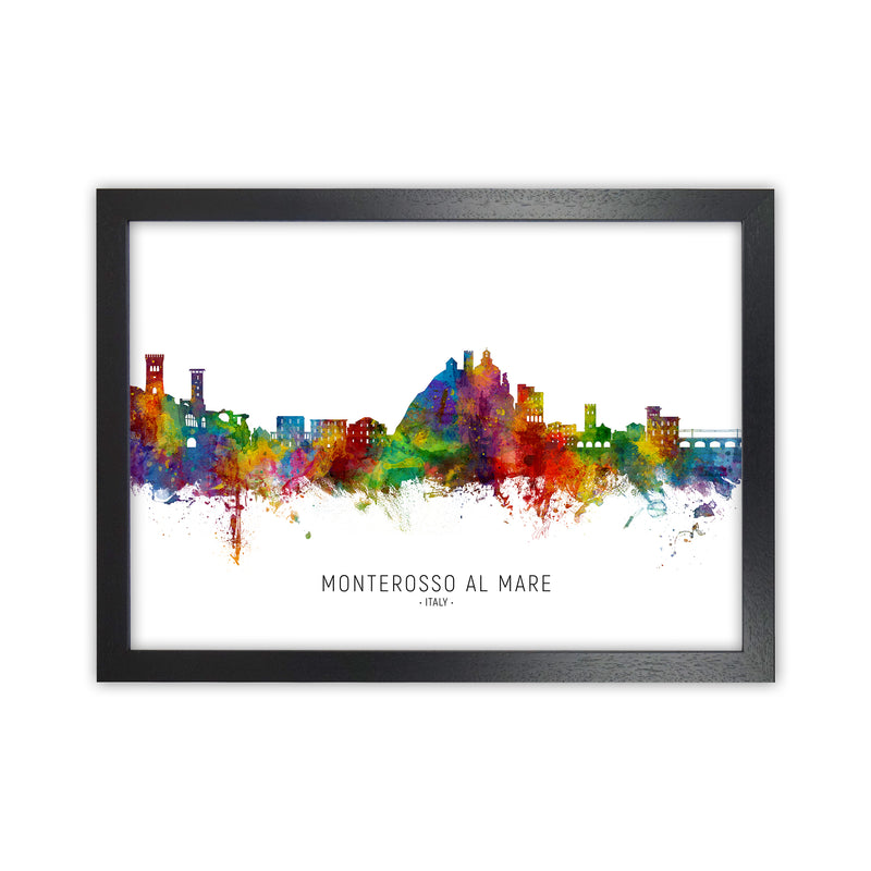 Monterosso Al Mare Italy Skyline Print by Michael Tompsett Black Grain