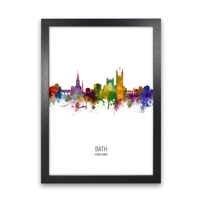 Bath England Skyline Portrait Art Print by Michael Tompsett Black Grain
