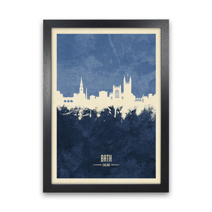 Bath England Skyline Portrait Navy Art Print by Michael Tompsett Black Grain