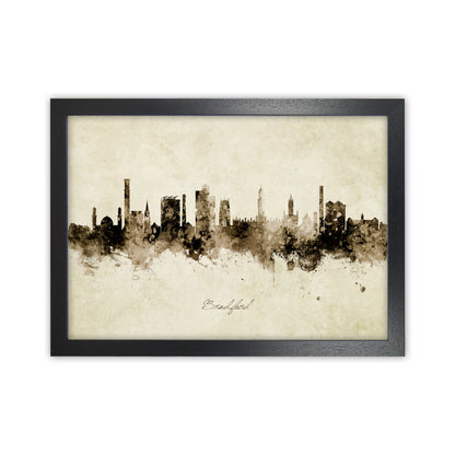 Bradford England Skyline Vintage Art Print by Michael Tompsett Black Grain